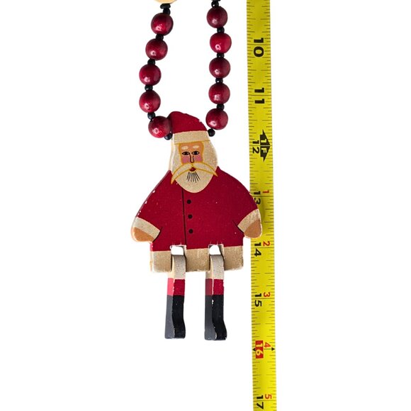 1950s Santa Claus Hand-Painted Hand-Crafted Necklace - Picture 4 of 4